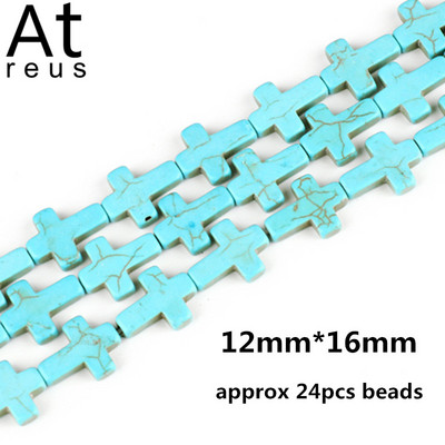 35 Στυλ Faceted Στρογγυλό Κρανίο Αστερίας Καρδιά Λουλούδι Ειρήνη Σταυρός μίμησης Τυρκουάζ Χαλαρές χάντρες σπόρων για κοσμήματα κατασκευής DIY