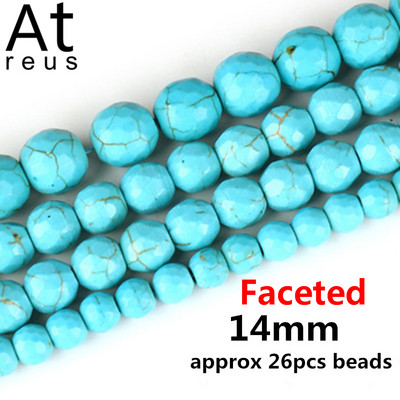 35 Στυλ Faceted Στρογγυλό Κρανίο Αστερίας Καρδιά Λουλούδι Ειρήνη Σταυρός μίμησης Τυρκουάζ Χαλαρές χάντρες σπόρων για κοσμήματα κατασκευής DIY