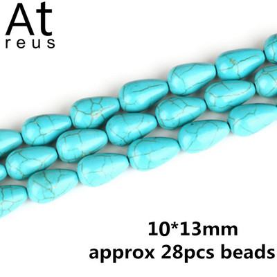 35 Στυλ Faceted Στρογγυλό Κρανίο Αστερίας Καρδιά Λουλούδι Ειρήνη Σταυρός μίμησης Τυρκουάζ Χαλαρές χάντρες σπόρων για κοσμήματα κατασκευής DIY