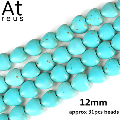 35 Στυλ Faceted Στρογγυλό Κρανίο Αστερίας Καρδιά Λουλούδι Ειρήνη Σταυρός μίμησης Τυρκουάζ Χαλαρές χάντρες σπόρων για κοσμήματα κατασκευής DIY