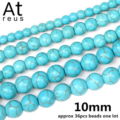 35 Στυλ Faceted Στρογγυλό Κρανίο Αστερίας Καρδιά Λουλούδι Ειρήνη Σταυρός μίμησης Τυρκουάζ Χαλαρές χάντρες σπόρων για κοσμήματα κατασκευής DIY