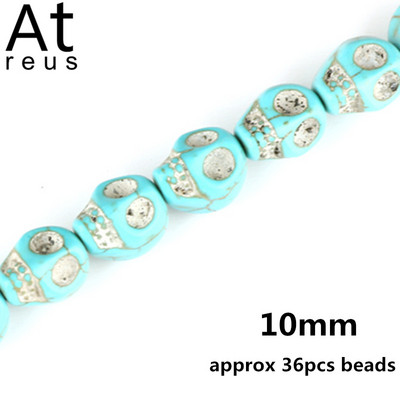 35 Στυλ Faceted Στρογγυλό Κρανίο Αστερίας Καρδιά Λουλούδι Ειρήνη Σταυρός μίμησης Τυρκουάζ Χαλαρές χάντρες σπόρων για κοσμήματα κατασκευής DIY