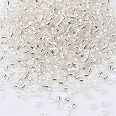 Κολιέ σκουλαρίκι από γυαλί γοητείας 2mm Ασημί Χρώμα με επένδυση Japan Spacer Seed Beads for Jewelry Making DIY κολιέ