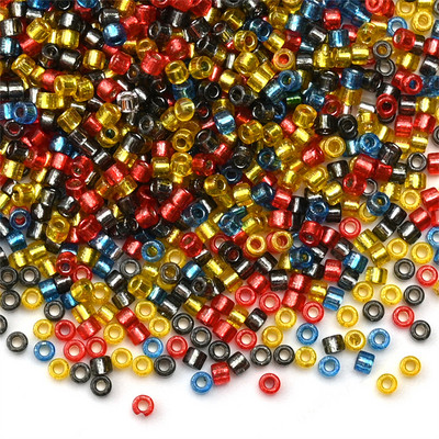 Κολιέ σκουλαρίκι από γυαλί γοητείας 2mm Ασημί Χρώμα με επένδυση Japan Spacer Seed Beads for Jewelry Making DIY κολιέ