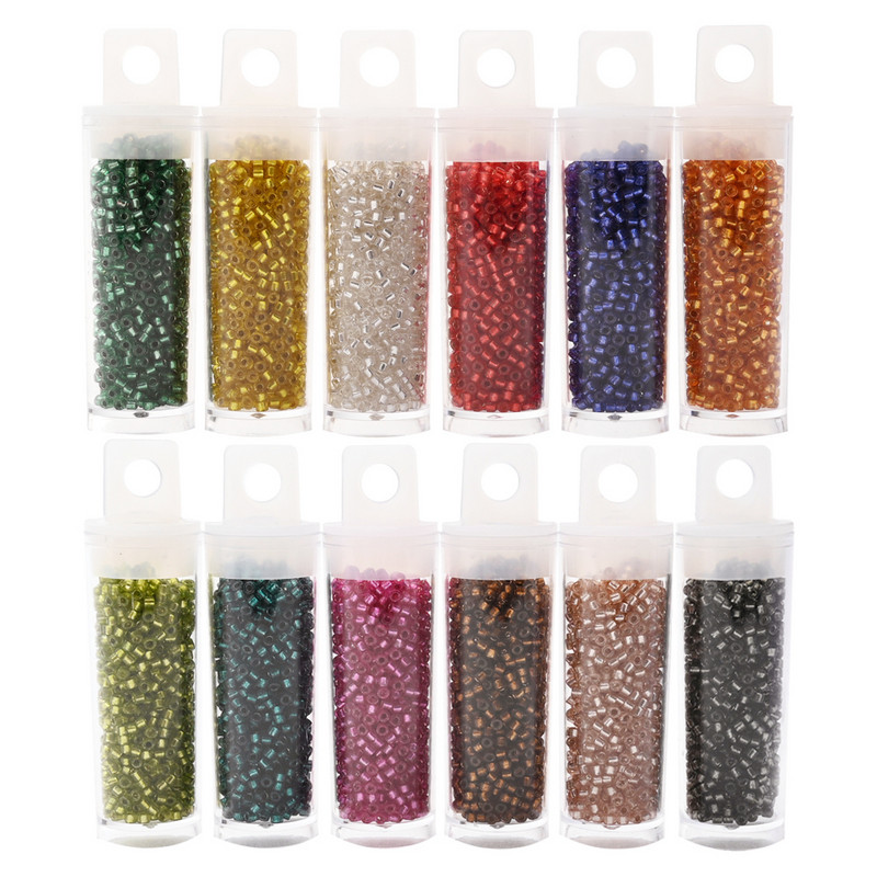 Κολιέ σκουλαρίκι από γυαλί γοητείας 2mm Ασημί Χρώμα με επένδυση Japan Spacer Seed Beads for Jewelry Making DIY κολιέ