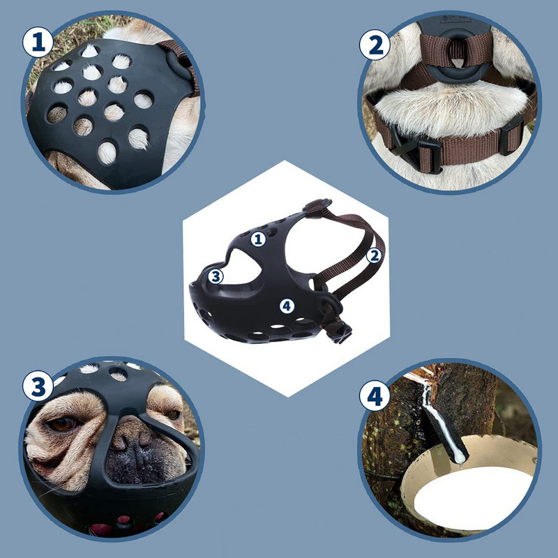 Νέα μάσκα με ρύγχος σκύλου για σκύλους κατοικίδιων ζώων κατά του τσιμπήματος που σταματά να γαβγίζει Μικρός μεγάλος σκύλος Ρυθμιζόμενος ρύγχος κατοικίδιων στο στόμα Αξεσουάρ σκυλιών μπουλντόγκ