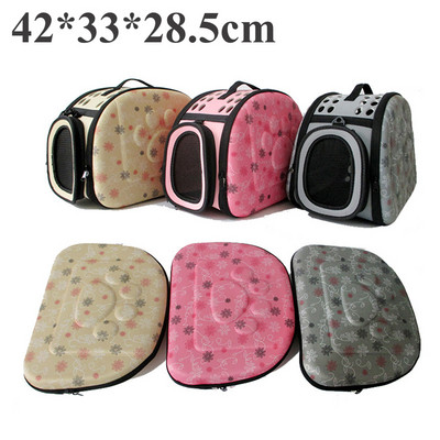 Φορητό τσαντάκι ταξιδιού για μικρά κατοικίδια ζώα σε εξωτερικό χώρο Πτυσσόμενο Paw Cat Crate Kitty Τσάντα χειρός Μαλακή τσάντα ώμου για σκύλους που αναπνέει