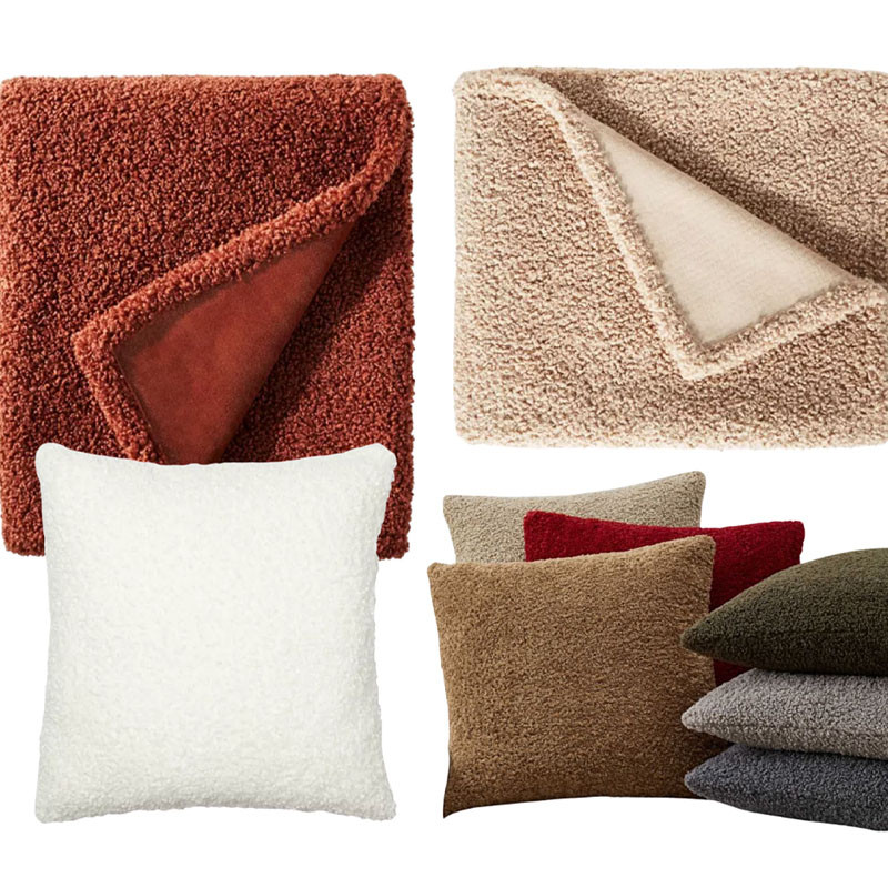 Siva plišana jastučnica Cosy Teddy Boucle jastučnica za kauč za dnevnu sobu 45X45CM jastuci za bacanje ukrasni cojines