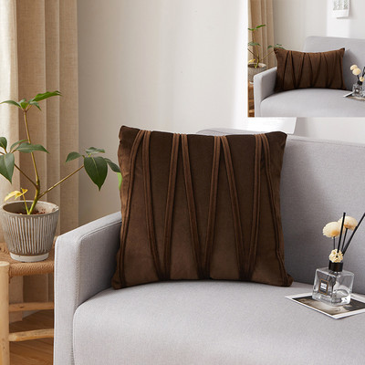 Fetă de pernă de culoare solidă Perne moi pufoase 50x50CM Husă de pernă pentru sufragerie Galben Maro Albastru Housse De Coussin