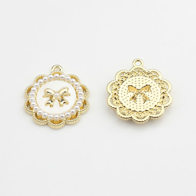 Legura cinka Bijela crna Intarzija smole Čipka cvijeće Baza Konektor za naušnice 6 kom/lot za DIY modne dodatke za izradu naušnica