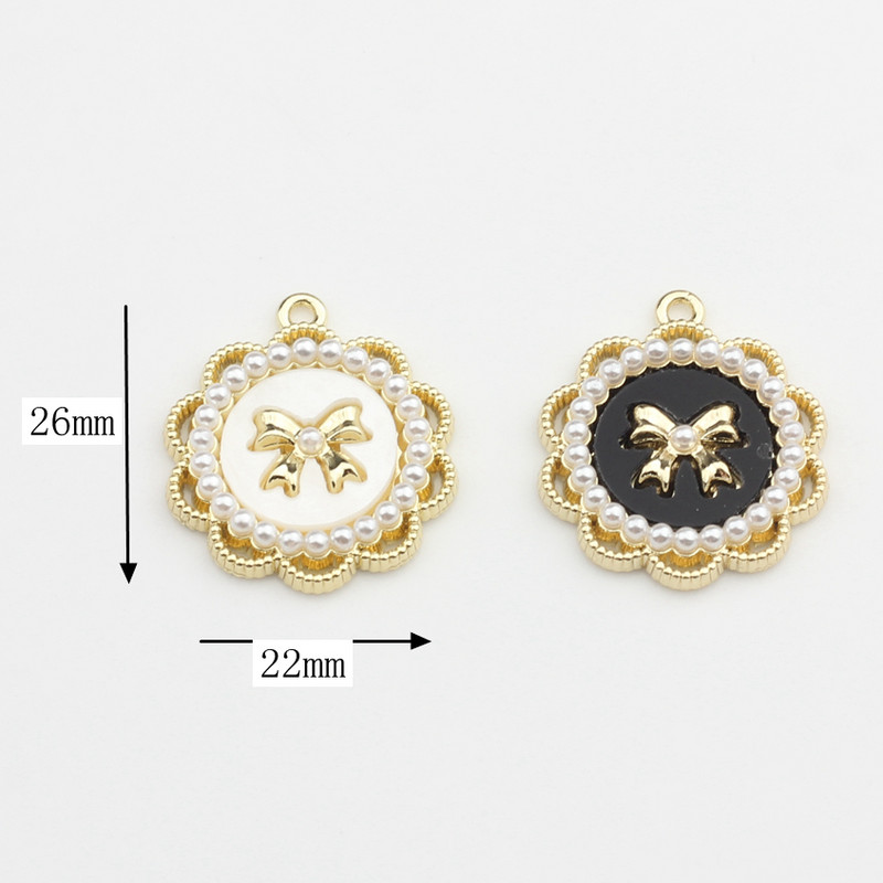 Legura cinka Bijela crna Intarzija smole Čipka cvijeće Baza Konektor za naušnice 6 kom/lot za DIY modne dodatke za izradu naušnica