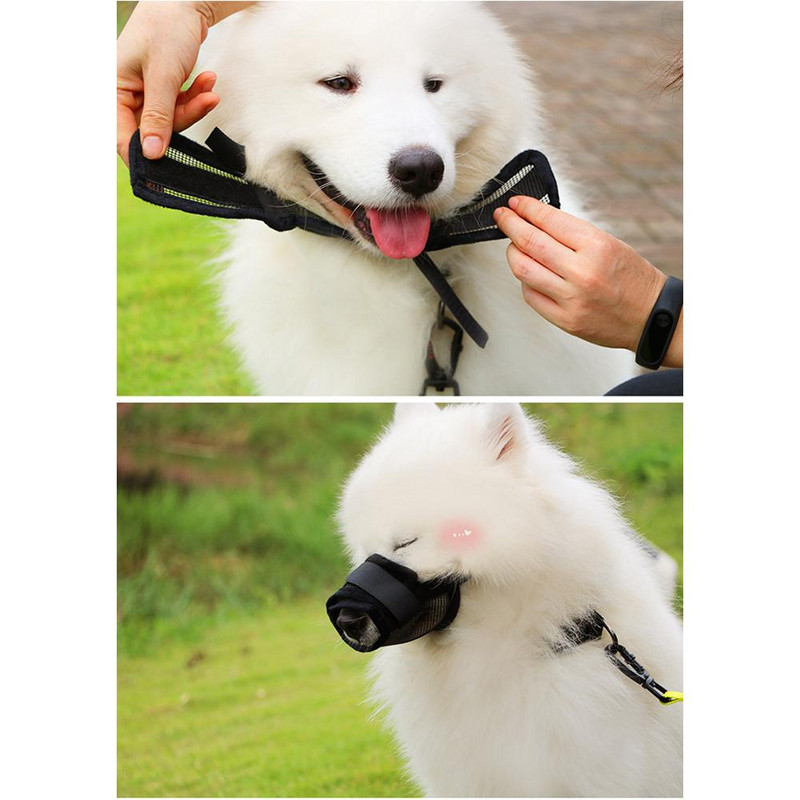 Új kutya állítható szájvédő kiegészítők Ugatásgátló harapás kiskutya kültéri edzésvédelmi kellékek Kisállat maszk Kutya csatos