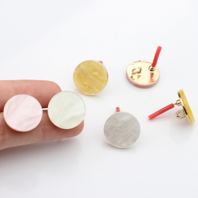 Nove okrugle naušnice od legure cinka i smole, konektor za naušnice, 19 mm, 6 kom/lot za modne dodatke za naušnice DIY