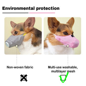 Дишаща мрежеста маска за куче за домашни любимци, против замърсяване с прах, газове, муцуна, против замъгляване, мъгла, миещи се маски, регулируеми за кучета