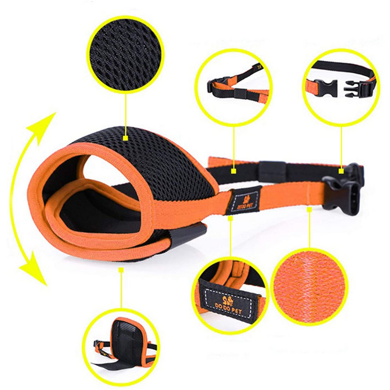 Šuns snukis, nailoninis tinklelis, reguliuojamas kvėpuojantis minkštas snukio kaukė, skirta nuo įkandimo / chaoso naminiams gyvūnėliams nuo lojimo