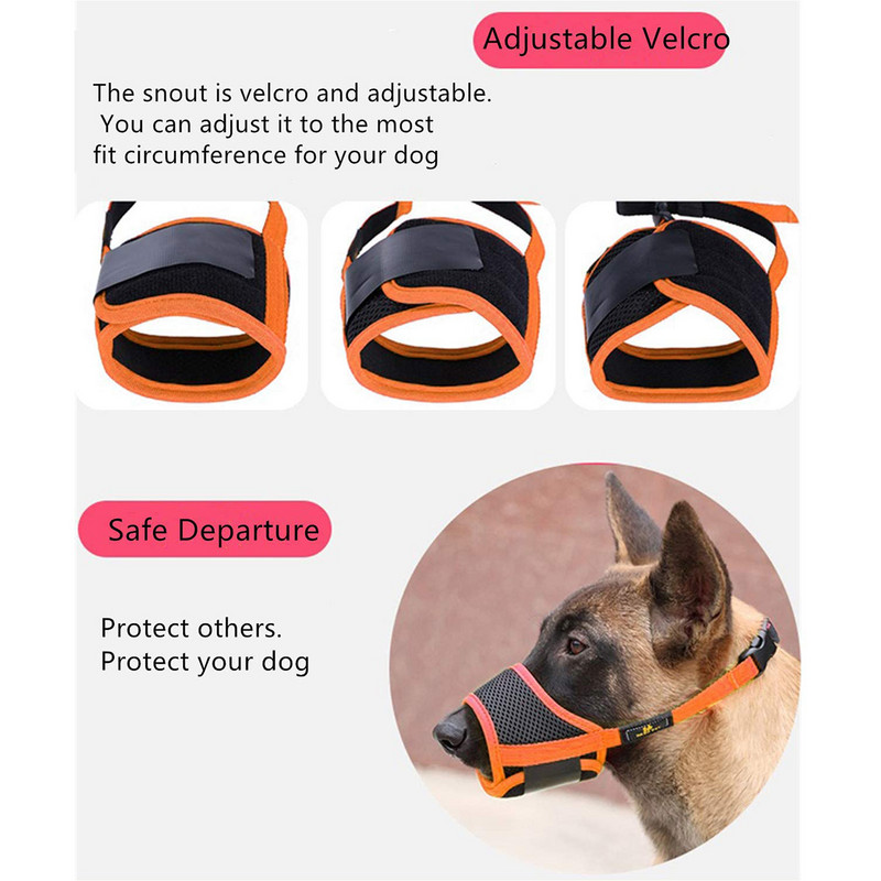 Šuns snukis, nailoninis tinklelis, reguliuojamas kvėpuojantis minkštas snukio kaukė, skirta nuo įkandimo / chaoso naminiams gyvūnėliams nuo lojimo