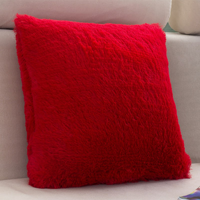 Párnahuzat Egyszerű sima plüss puha párnahuzat kanapéhoz Irodai szoba deréktámla Dekoratív 43*43CM Gyári Nagyker