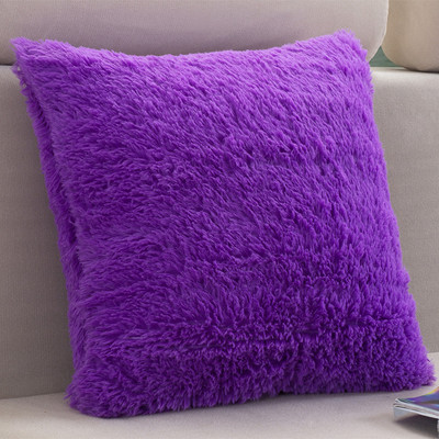 Párnahuzat Egyszerű sima plüss puha párnahuzat kanapéhoz Irodai szoba deréktámla Dekoratív 43*43CM Gyári Nagyker