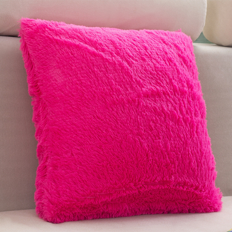 Párnahuzat Egyszerű sima plüss puha párnahuzat kanapéhoz Irodai szoba deréktámla Dekoratív 43*43CM Gyári Nagyker