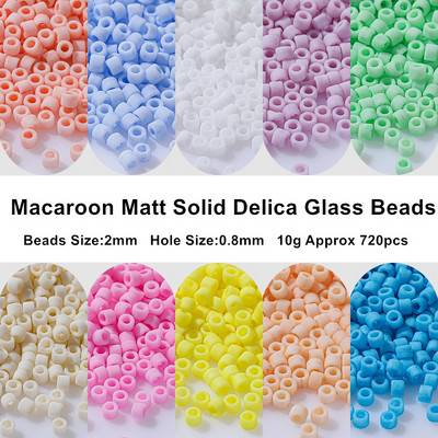 2 mm Miyuki Delica Glass Japanes Beads Solid Waist Seed Beads Чар за изработка на бижута Колие Гривна Направи си консумативи Аксесоари