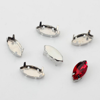 7*15mm Rhinestone Μεταλλική Βάση Copper Empty Claw Set Fancy Gemstone Oval Shape Crystal Claw Formly Inlaid 10pcs/lot For DIY