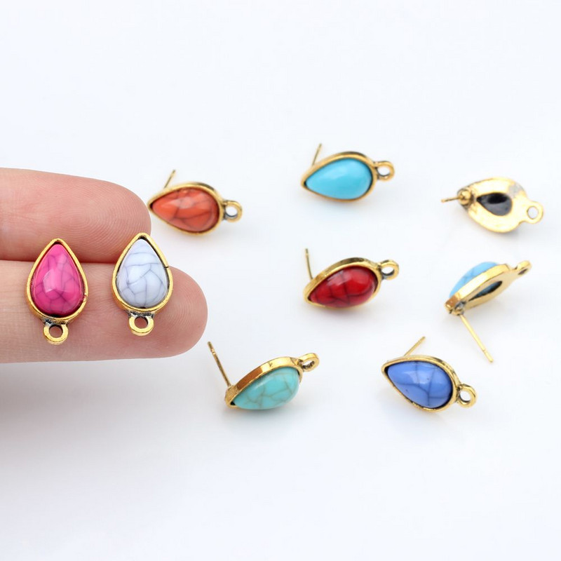 Ručno izrađene naušnice u obliku kapljice od legure cinka Konektor za naušnice 10 kom/lot za DIY modne dodatke za izradu naušnica