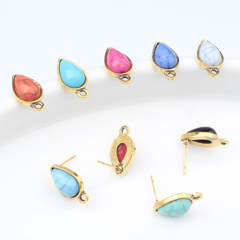 Ručno izrađene naušnice u obliku kapljice od legure cinka Konektor za naušnice 10 kom/lot za DIY modne dodatke za izradu naušnica