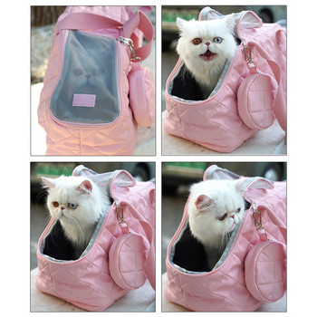 Hanpanda Φθινοπωρινή & Χειμερινή φορητή τσάντα αγγελιοφόρου με έναν ώμο Αναπνεύσιμη μεγάλης χωρητικότητας Αναδιπλούμενη απλή συμπαγής φορητή τσάντα σκύλου και γάτας