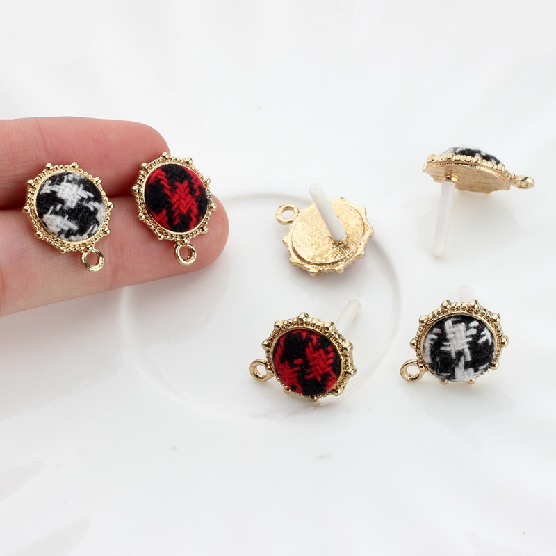 Ručno izrađene flanelske naušnice od legure cinka, konektori, poveznica, 6 kom/lot za DIY modne naušnice, dodaci za izradu nakita