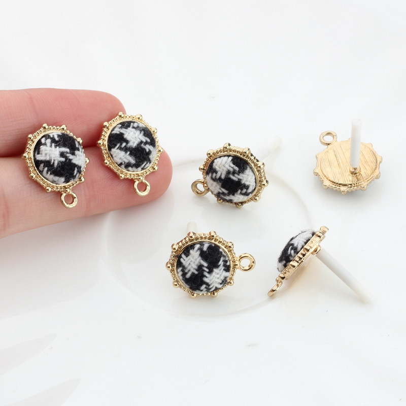 Ručno izrađene flanelske naušnice od legure cinka, konektori, poveznica, 6 kom/lot za DIY modne naušnice, dodaci za izradu nakita