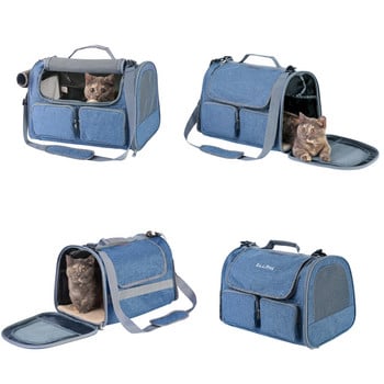 Τσάντα ώμου μεταφοράς γάτας Oxford Small Dog Transport Carrier Puppy Kitten Πτυσσόμενες τσάντες μεταφοράς Κλουβί ταξιδιού για κατοικίδια