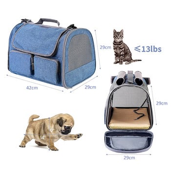 Τσάντα ώμου μεταφοράς γάτας Oxford Small Dog Transport Carrier Puppy Kitten Πτυσσόμενες τσάντες μεταφοράς Κλουβί ταξιδιού για κατοικίδια