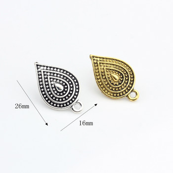 6 τμχ/παρτίδα κράμα ψευδαργύρου Retro Tear Water Drop Earring Base Earring Connector for DIY Earring Jewelery Manual