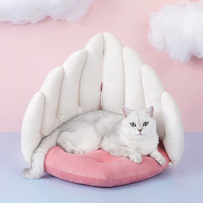 Σπίτι κρεβατιού για γάτες για σκύλους Φορητό μαξιλάρι για κατοικίδια Μικρό στρώμα κρεβατιού για γάτα για σκύλους Μαλακό βελούδινο μαξιλάρι για κρεβάτι γάτας με φτερούγες άγγελου Puppy Chihuahua Kennel