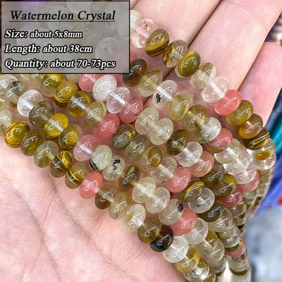 5*8mm-es Rondelle Természetes Kő Jades Agat Labradorit Amazonit Kerek Kerek Távtartó Gyöngy ékszerekhez Készíts Diy karkötő kiegészítők