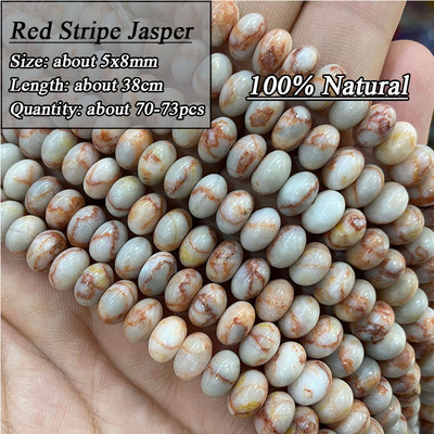5*8mm-es Rondelle Természetes Kő Jades Agat Labradorit Amazonit Kerek Kerek Távtartó Gyöngy ékszerekhez Készíts Diy karkötő kiegészítők