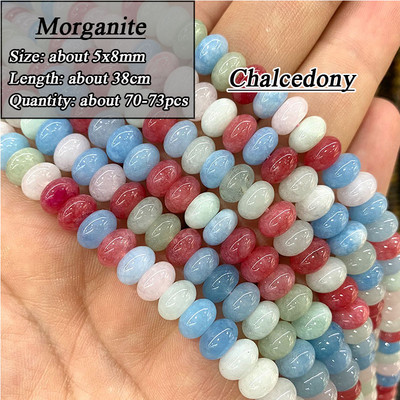 5*8mm-es Rondelle Természetes Kő Jades Agat Labradorit Amazonit Kerek Kerek Távtartó Gyöngy ékszerekhez Készíts Diy karkötő kiegészítők