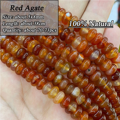 5*8mm-es Rondelle Természetes Kő Jades Agat Labradorit Amazonit Kerek Kerek Távtartó Gyöngy ékszerekhez Készíts Diy karkötő kiegészítők