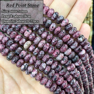 5*8mm-es Rondelle Természetes Kő Jades Agat Labradorit Amazonit Kerek Kerek Távtartó Gyöngy ékszerekhez Készíts Diy karkötő kiegészítők