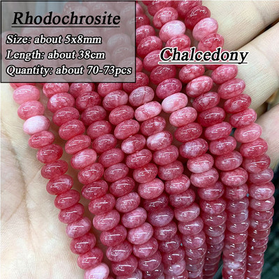 5*8mm-es Rondelle Természetes Kő Jades Agat Labradorit Amazonit Kerek Kerek Távtartó Gyöngy ékszerekhez Készíts Diy karkötő kiegészítők