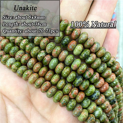 5*8mm-es Rondelle Természetes Kő Jades Agat Labradorit Amazonit Kerek Kerek Távtartó Gyöngy ékszerekhez Készíts Diy karkötő kiegészítők