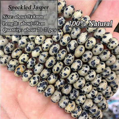 5*8mm-es Rondelle Természetes Kő Jades Agat Labradorit Amazonit Kerek Kerek Távtartó Gyöngy ékszerekhez Készíts Diy karkötő kiegészítők