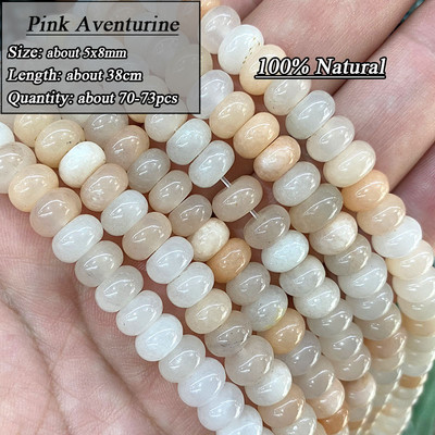 5*8mm-es Rondelle Természetes Kő Jades Agat Labradorit Amazonit Kerek Kerek Távtartó Gyöngy ékszerekhez Készíts Diy karkötő kiegészítők