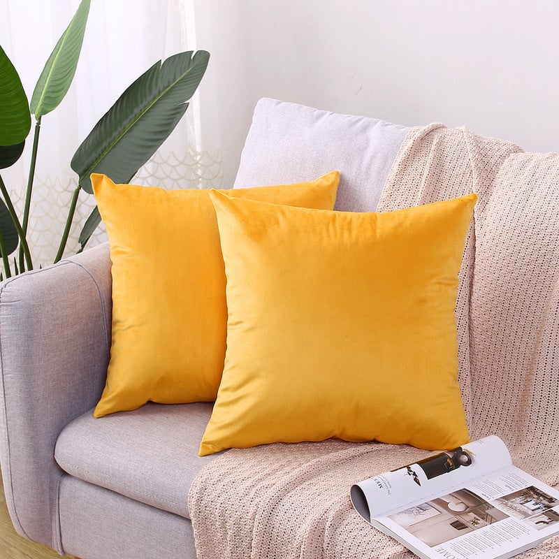 Luxus bársony párnahuzat, egyszínű dobópárnahuzat kanapéhoz autóhoz Dekoratív derékpárnahuzat lakberendezési párnahuzat