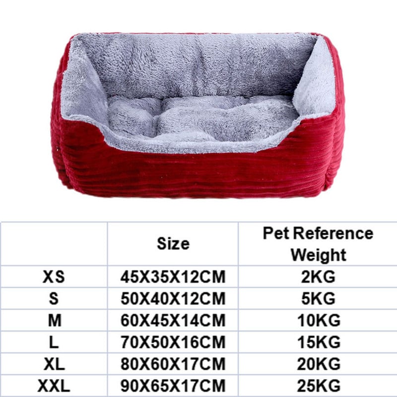 Ágy Kutya Macska Kisállat Kanapé Ágy Négyzet alakú Kutyaágy Puha Plüss Meleg Pad House Mosható Kiskutya macska alvófészek kisállat kennel párna univerzális