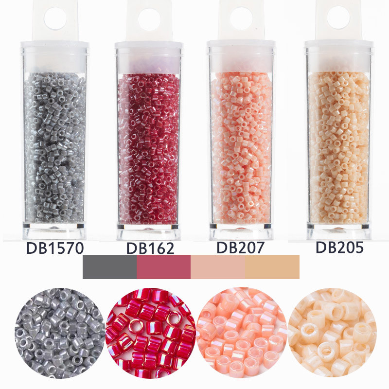 Taidian Jaapani Miyuki Delica helmed 11/0 ümmargused klaashelmed vikerkaarevärviga 1,6x1,3 mm 10 grammi/tünn