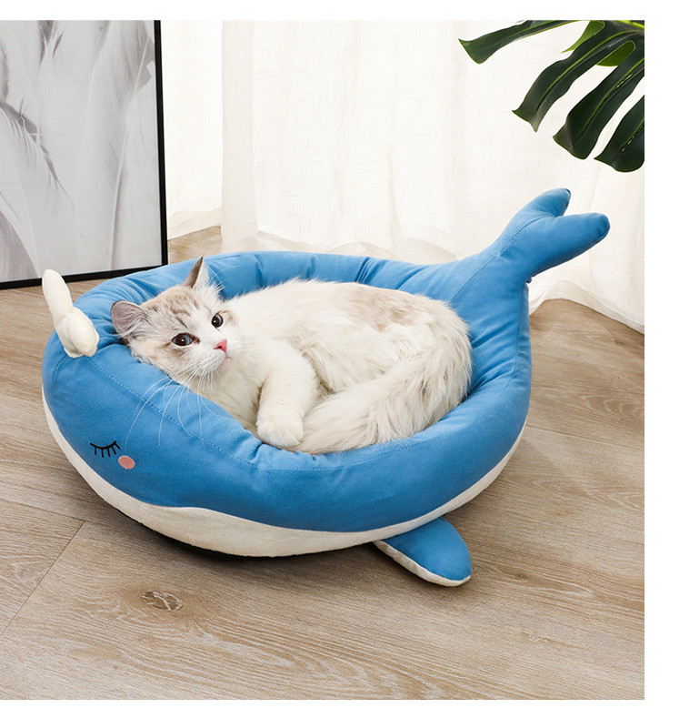 Ágy kutya macska bálna kacsa Szuper puha aranyos kisállat odú Kis kutyakennel macska tél nyár univerzális aranyos kisállat ágy