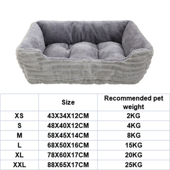 Pet Cat Dog Bed Cushion Квадратна мека плюшена колиба Dog Bed for Small Medium Dogs Cat Puppy Accessories Pet Sleep House Waterproof