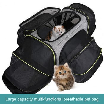 Τσάντα ταξιδιού για κατοικίδια με μαλακή όψη για μικρό μεσαίο σκύλο γάτας Κουτάβι Κάθισμα αυτοκινήτου Τσάντα ταξιδιού επεκτάσιμη με αφαιρούμενο μαξιλαράκι για αυτοκίνητα