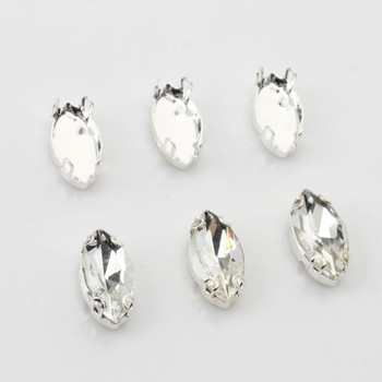 Rhinestone Μεταλλική Βάση Copper Empty Claw Set Fancy Gemstone Mini Oval Shape Crystal Claw Formly Inlaid 20pcs/lot For DIY